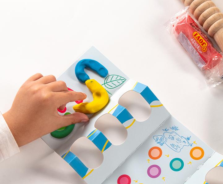 Actual product image Jovi Plastilina Baby My First Case with 4 bars modeling clay and 3 different wooden rolling pins