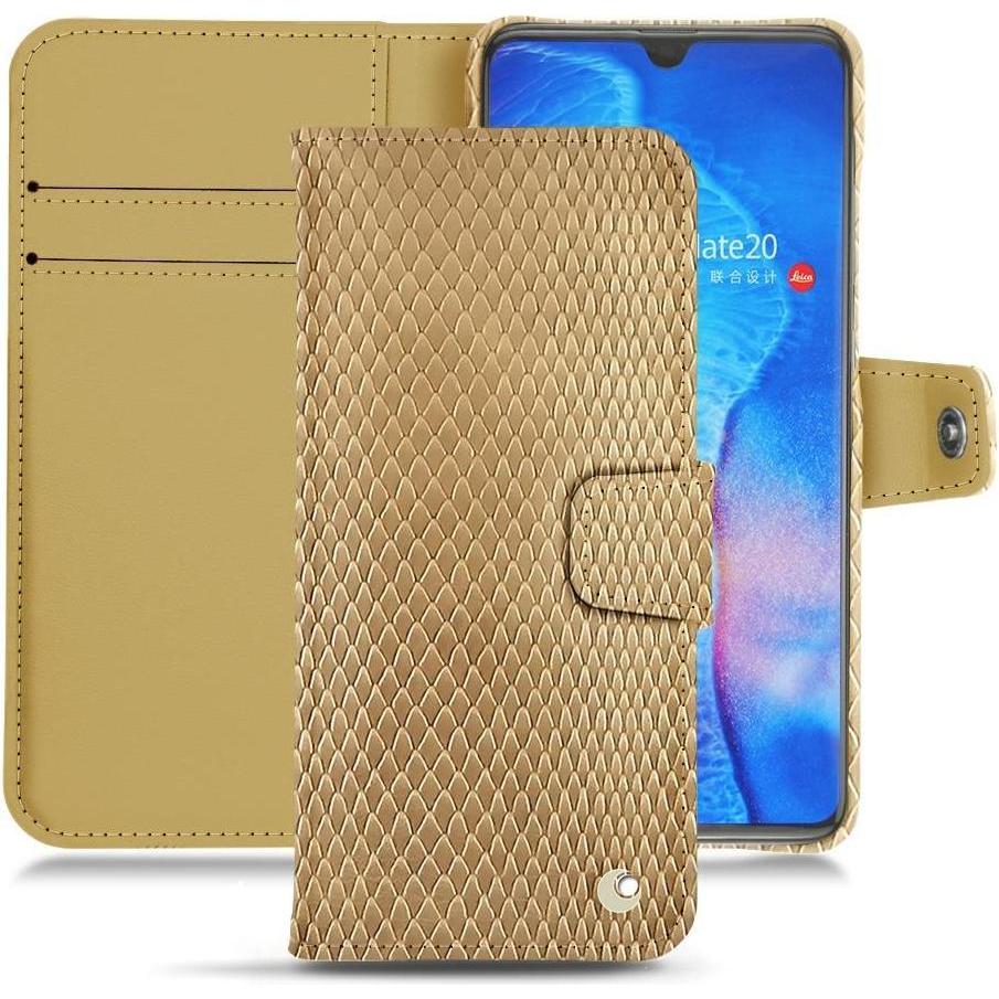 Noreve Lederschutzhülle Wallet (Huawei Mate 20), Smartphone Hülle, Beige