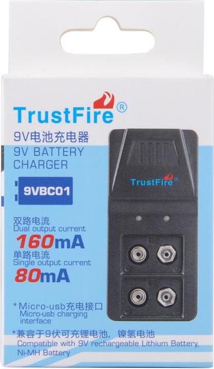 Image du produit Trustfire Ladegerät BC01 9V Block 6F22 Akku-Ladegerät für Li-Ion, Ni-MH (1 pcs, Chargeurs sans batterie)
