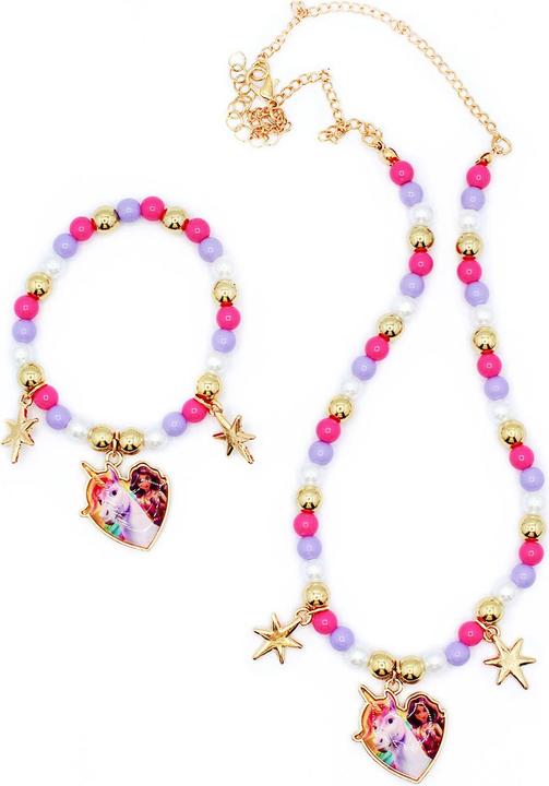 Produktbild Unicorn Academy Jewelry Set: Plastic necklace and bracelet with stars and charms 12x2.5x18.5 cm