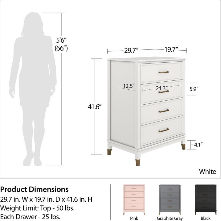 Produktbild CosmoLiving Westerleigh (76 x 50 x 106 cm)