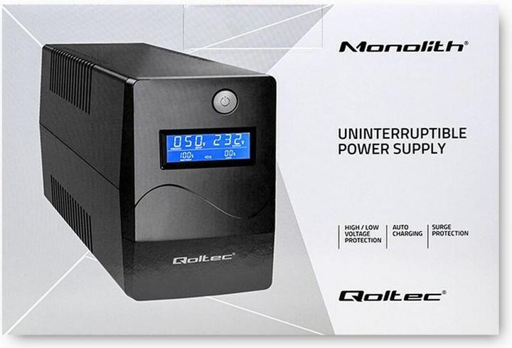 Produktbild Qoltec 53977 UPS Monolith 450VA 240W LCD (450 VA, 240 W, Line-Interaktiv USV)