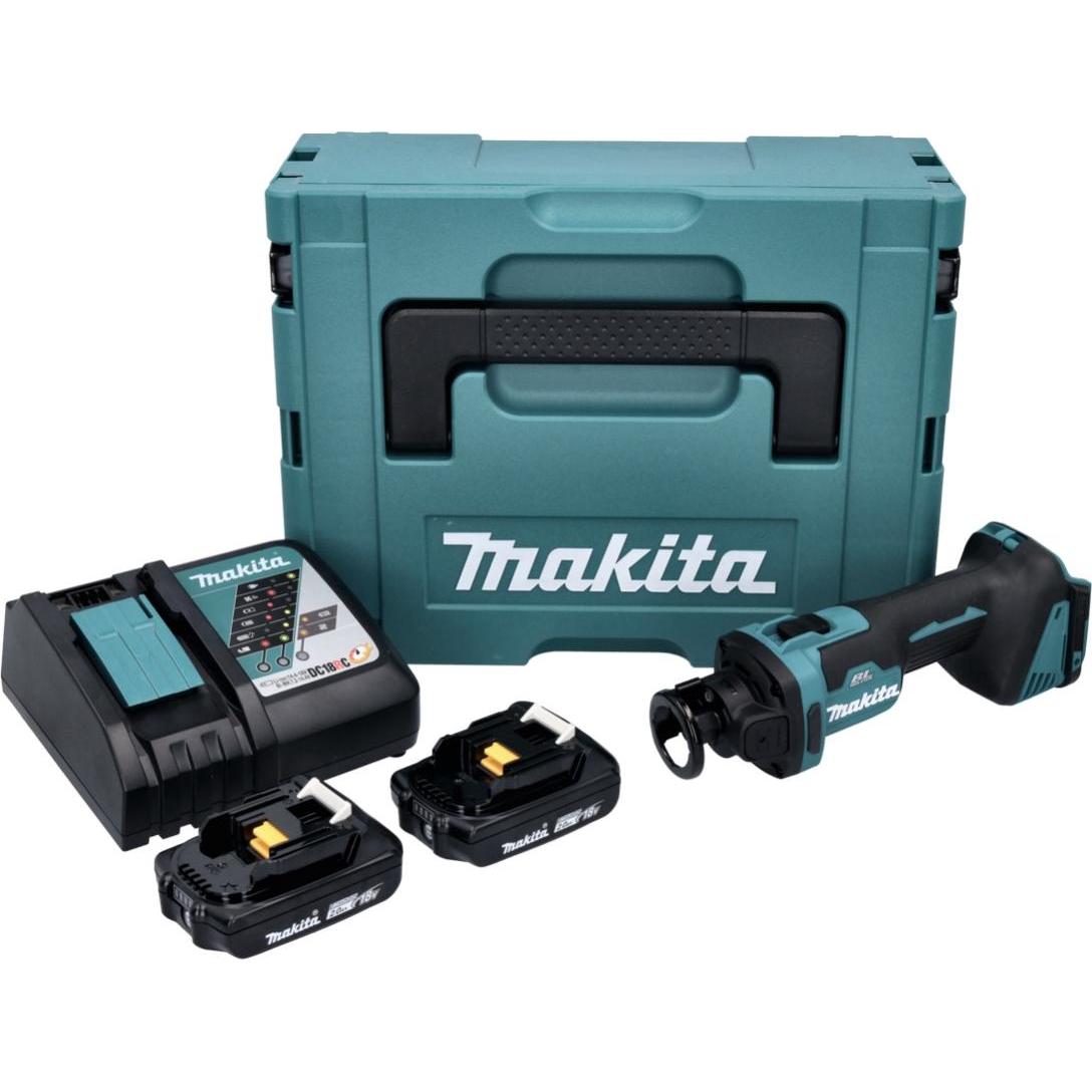 Thumbnail - Makita, Spezialsäge, DCO 181 RAJ Akku Rotationsschneider 18 V 32000 U/min Brushless + 2x Akku 2,0 Ah + Ladegerät