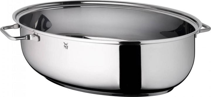 Actual product image WMF Oval roasting pan with thermometer (788009990), stainless steel (Casserole + stew pot, Stainless steel, 25.80 x 28.50 cm)