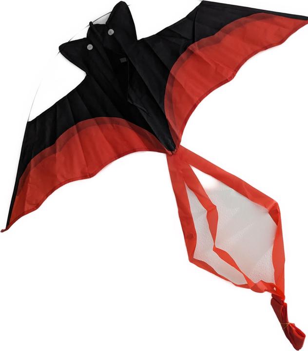 Bdt Drachen, Einleiner, Kite für Kind und Erwachsene *Vampir* inkl. 50m Leine, 90x40cm + 3m Schweiss