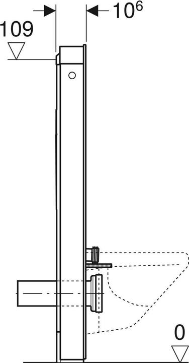 Actual product image Geberit Monolith PLUS sanitary module for wall-mounted toilet, 114cm, water connection center back