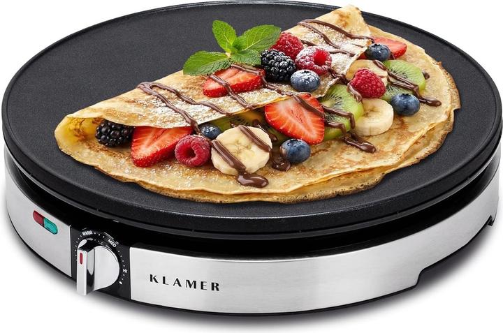 Produktbild KLAMER Crepes Maker, Backfläche mit 30cm Ø, antihaftbeschichtete Platte, inkl. Teigverteiler un…
