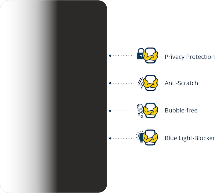 Actual product image BROTECT Anti-spy privacy film Blue light protection film (2 Piece, Haier P10)