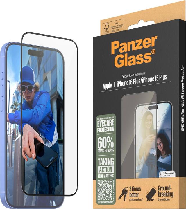 Produktbild PanzerGlass Eyecare Screen Protection (1 Stück, Apple iPhone 16 Plus, Apple iPhone 15 Plus)