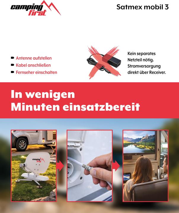 Productafbeelding Camping First Satmex mobil 3 (Parabolische antenne, DVB-S / -S2)