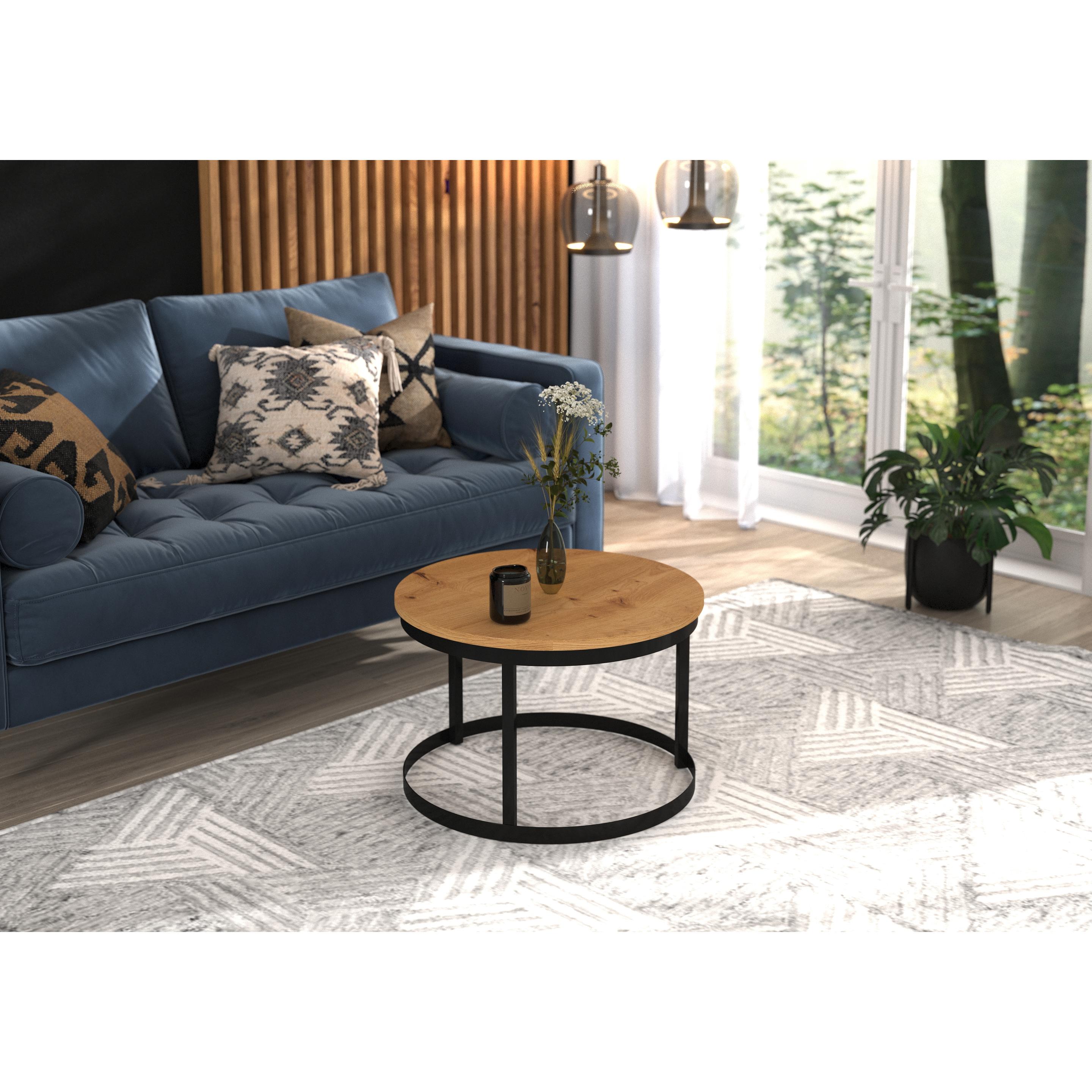 Thumbnail - ADRK Furniture, Couchtisch + Beistelltisch, Rinen (55 x 55 x 36 cm)