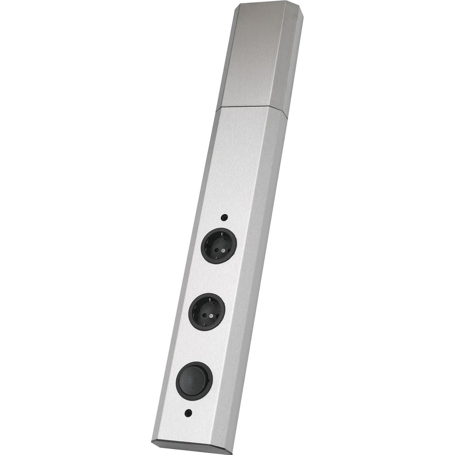 Wipo, Steckdosenleiste, Power-Turm 2 230 V,2 Schukosteckdosen, Anschlusskabel 2000 mm mit Schukostecker (2 m)