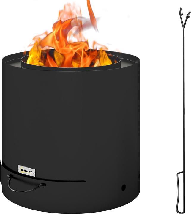Produktbild Outsunny Feuerschale Stahl Schwarz (45 cm)