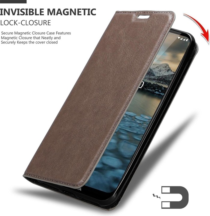 Actual product image Cadorabo Book Invisible Magnet Cover (Nokia 2.4)