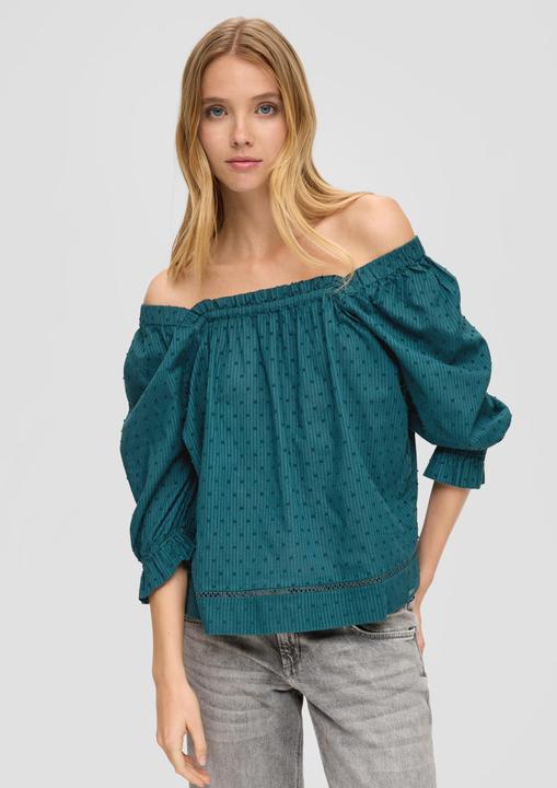 Image du produit s.Oliver Bluse Off-Shoulder-Bluse mit Dobby-Struktur (44)