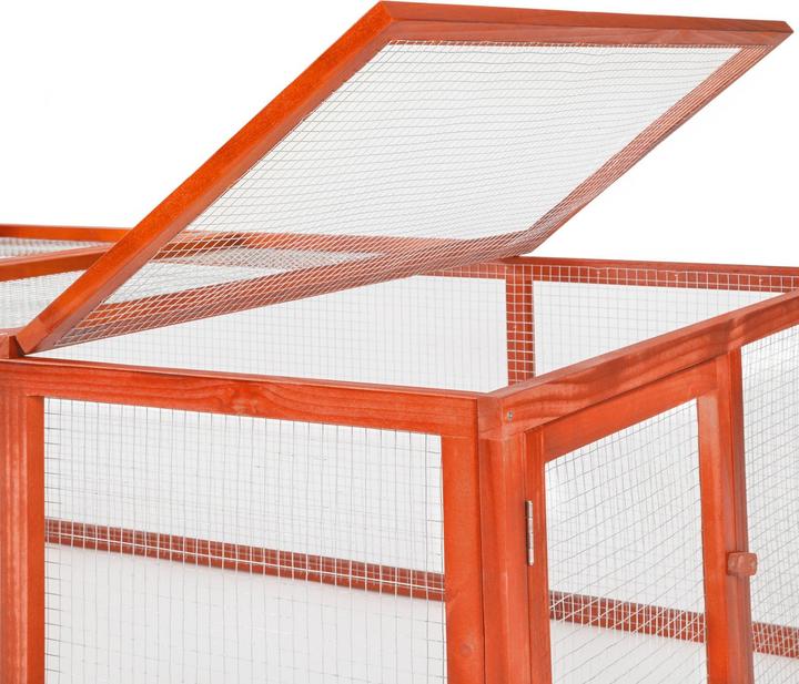 Image du produit tectake Kaninchenstall mit 4 Türen 181x90x48cm