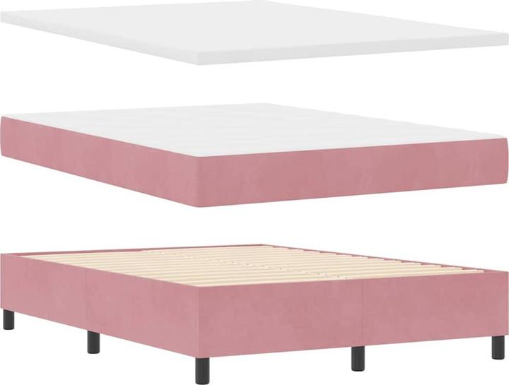 Image du produit vidaXL Boxspringbett Mit Matratze Samt Rosa (160 x 200 cm)
