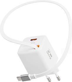 Produktbild Swissten Netzadapter SlideCHARGE GaN 30W, 2 Ports, 1x USB-C, 1x USB-A (30 W, 2 Ports)
