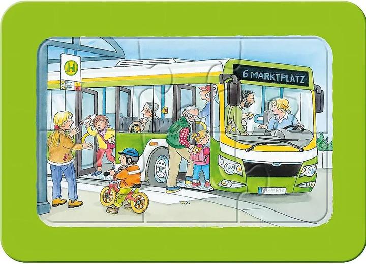 Productafbeelding Ravensburger Kinderpuzzel - 12004039 Reizen met bus, trein en vliegtuig - mijn eerste puzzel met 3x6 (18 onderdelen)
