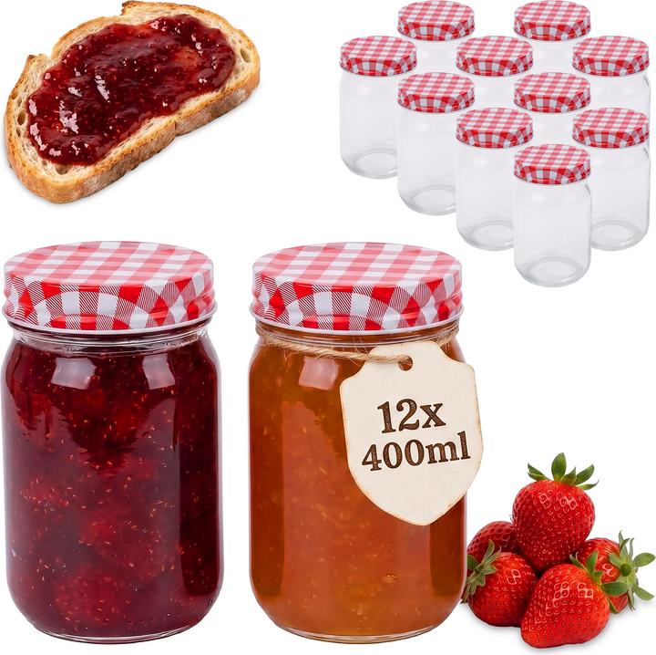 Relaxdays Preserving jar set (0.40 l)
