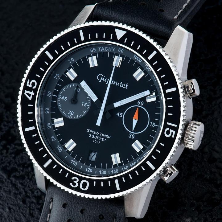 Actual product image Gigandet Analog Chronograph Watch with Tachymeter Scale and Leather Strap (Chronograph)