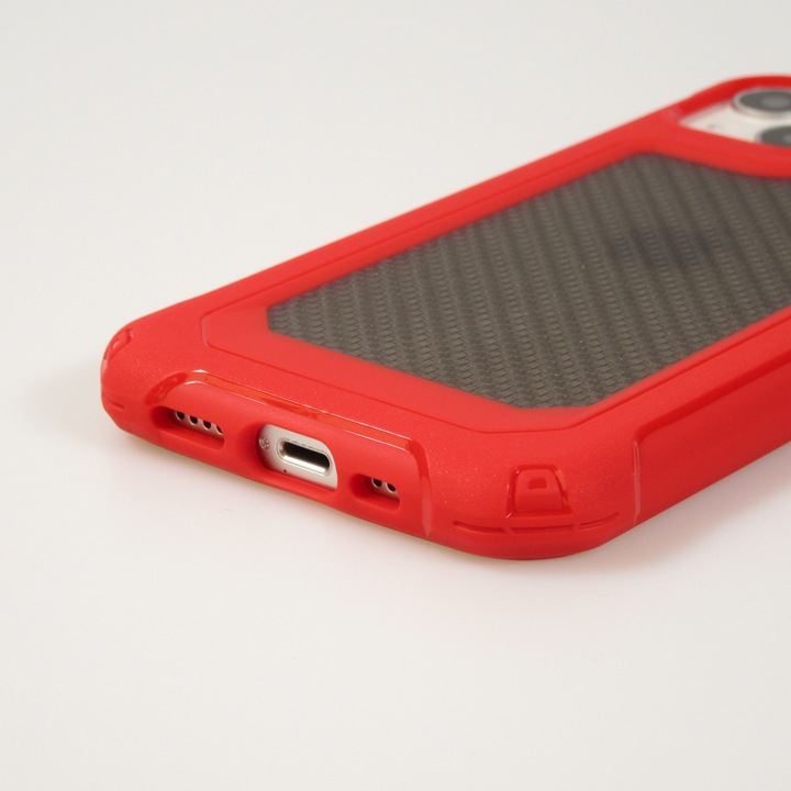 Actual product image PhoneLook Coque Cover Military Élite avec dos en carbone semi-transparent (Apple iPhone 14)