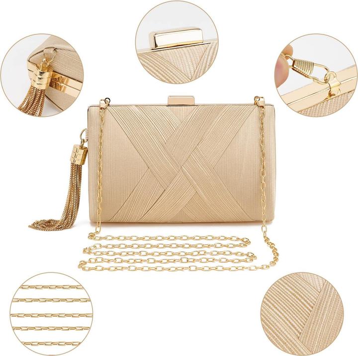Produktbild Only-Bags.Store Clutch Abendtasche Fransen Elegante Kettentasche Clutch Bag