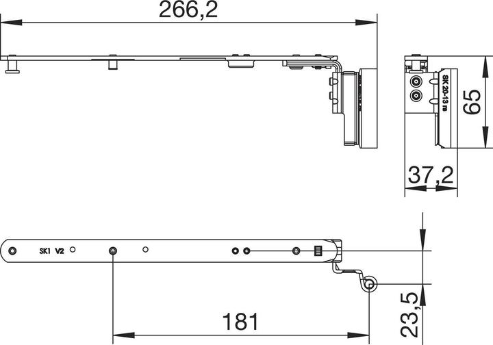 Produktbild Winkhaus Schere SK1.20-13.RS.WS, 12/20-13V, FFB 270-600 mm, rechts, weiss