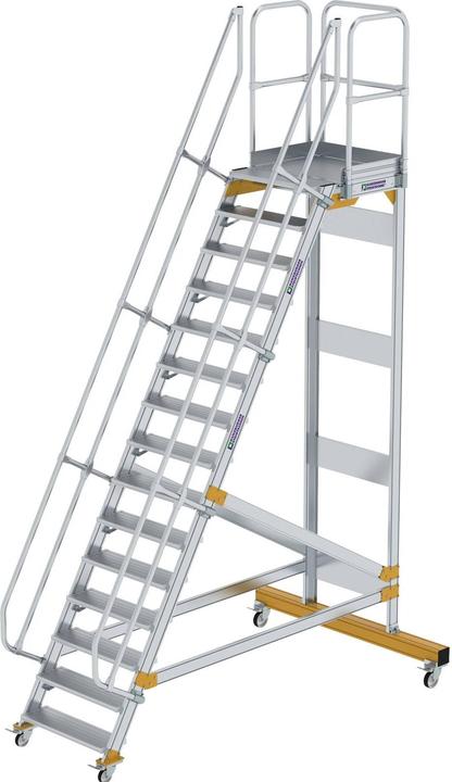 Produktbild Munk Plattformtreppe fahrbar 60° Stufenbreite 800 mm 15 Stufen (Plattformleiter, 80 cm)