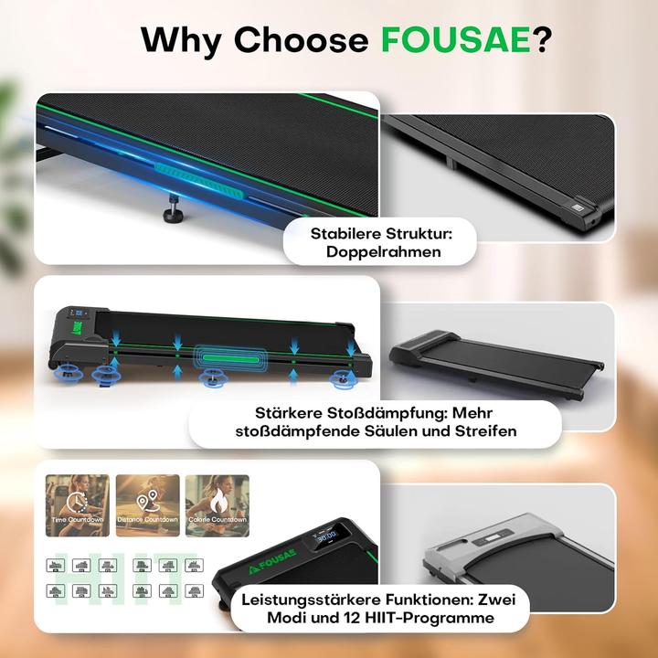 Image du produit Fousae Walking Pad mit Steigung & Stossdämpfung