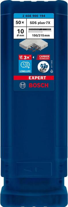 Actual product image Bosch Professional Zubehör EXPERT SDS plus-7X hammer drill bits, 10 x 150 x 215 mm, 50 pcs. (10.0 mm)