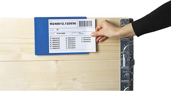 Actual product image Valdemar Krog Labelling pouches, pack of 100, for wooden pallet collars, paper format A5 (A5, 100 Piece)