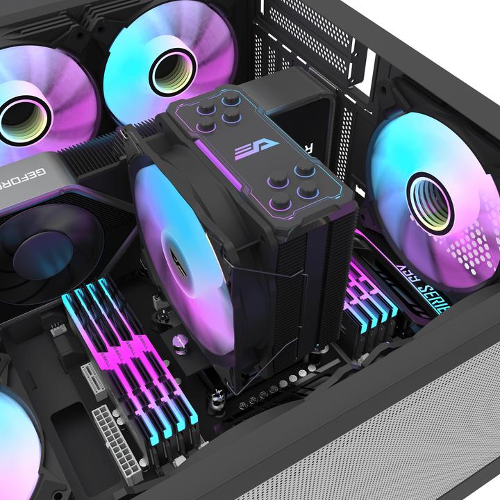 Actual product image Darkflash Tech Darkflash Computer Radiator Z4 PRO MIST BLACK (155 mm)