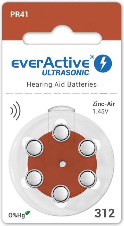 Everactive Ultrasonic 312 - Hearing aid batteries (6 pcs., A312)