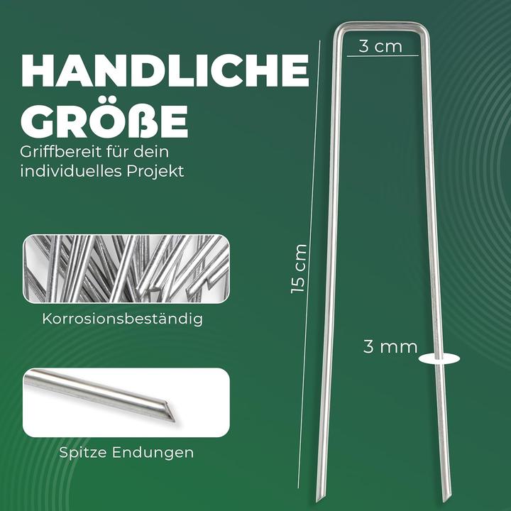 Produktbild Novatool Heringe Erdanker 150x30x3mm 50 Stück, rostfrei langlebig & extrem stabil, Erdnägel