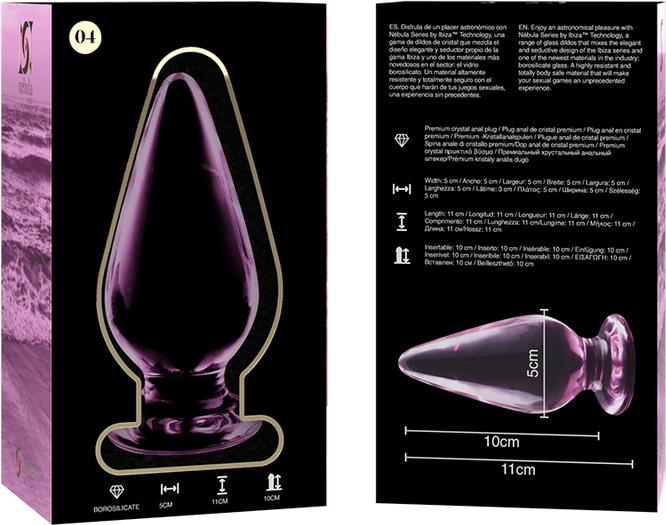 Actual product image Ibiza Nebula Series By ™ - Model 4 Anal Plug Borosilicate Glass 11 X 5 cm Pink