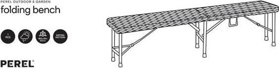 Image du produit Perel Banc pliant RattanOptik