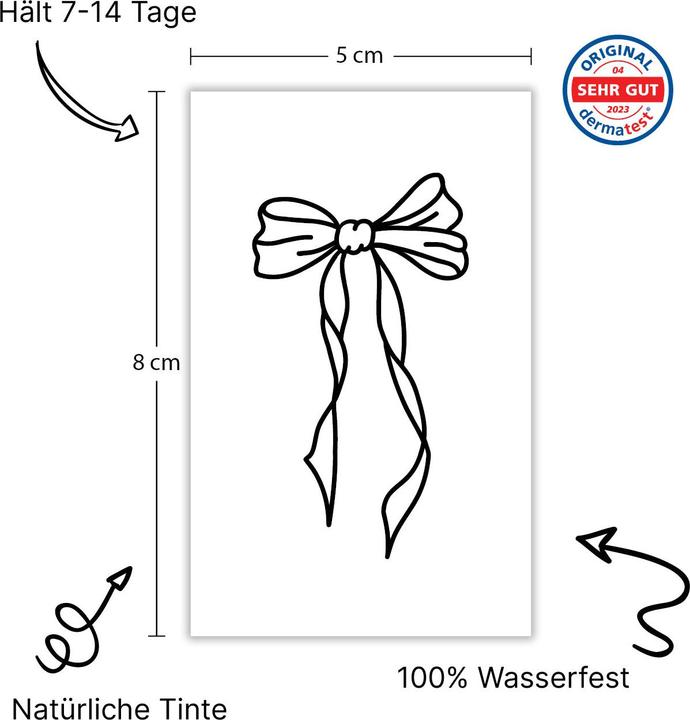 Produktbild minink Temporäres Tattoo: Feine Schleife