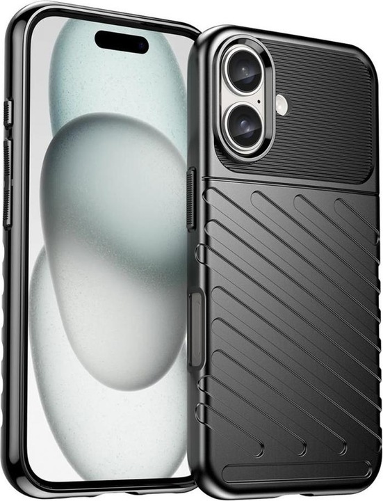 Image du produit Hurtel Thunder Case iPhone 16 Silicone Case - Noir (Apple iPhone 16)