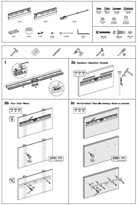 Produktbild NoName Easyfix D2 TV wall mount (Wand, 60 kg, 32" - 75")
