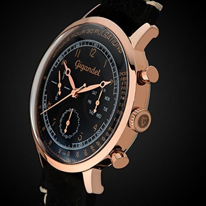 Image du produit Gigandet Analogue vintage multifonction étanche avec bracelet cuir (Montre analogique)