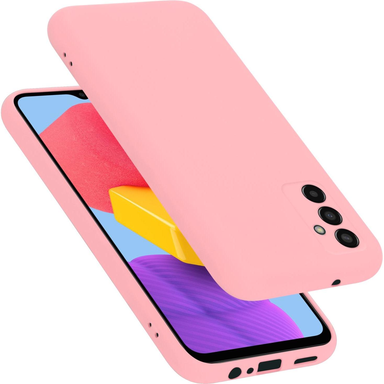 Cadorabo TPU Liquid Silicone Case Hülle für Samsung Galaxy M13 4G (Samsung Galaxy M13), Smartphone Hülle, Rosa