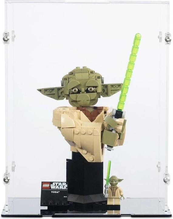 Produktbild iDisplayit Acryl-Display für LEGO® 75438 Star Wars - Yoda Büste (Mit schwarzem Boden)