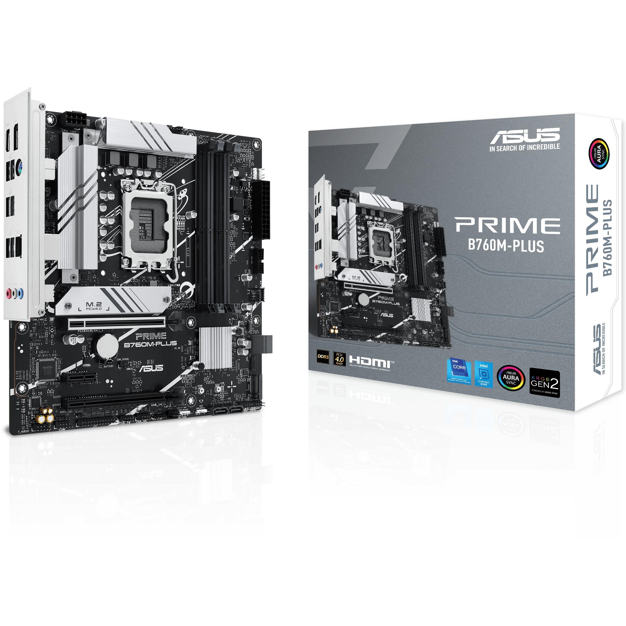 ASUS PRIME B760M-PLUS (LGA 1700, Intel B760, mATX), Mainboard