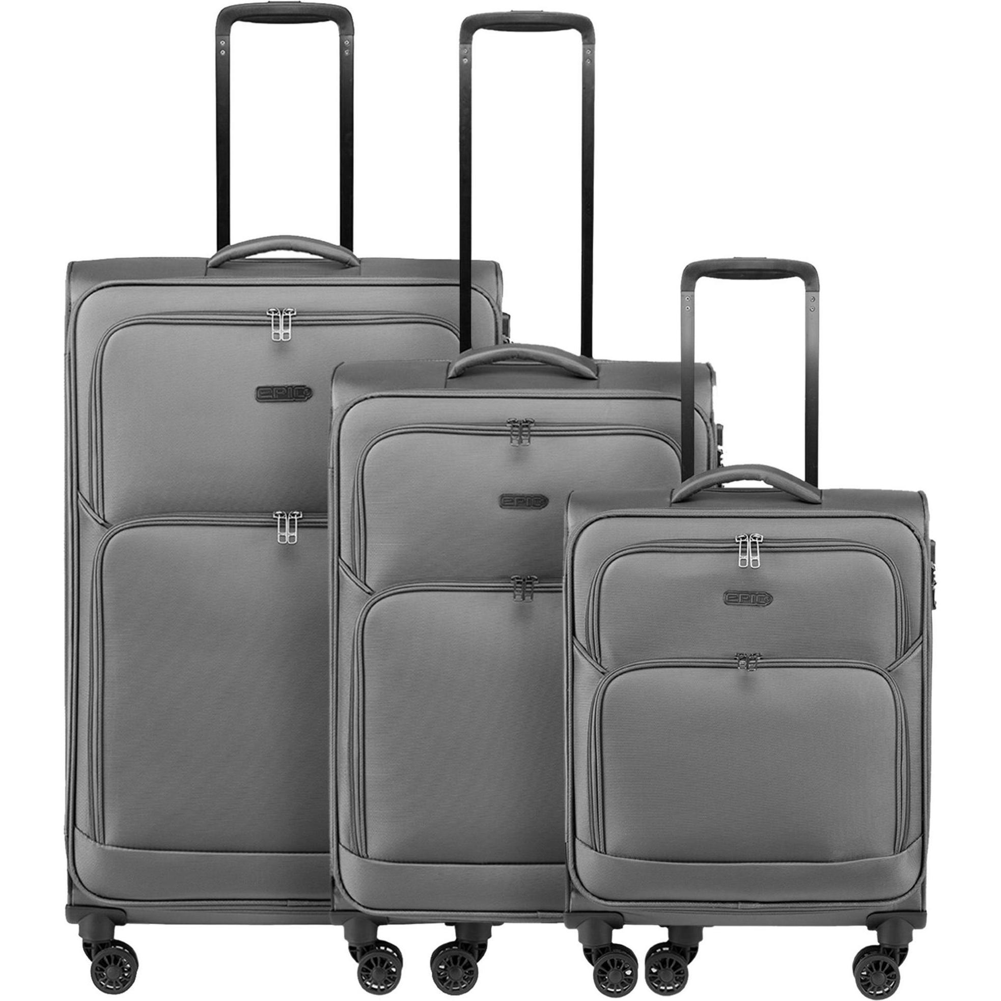 Epic, Koffer, Dynamo 4 Rollen Kofferset 3-teilig, Grau, (193 l, XL (ab 115l))
