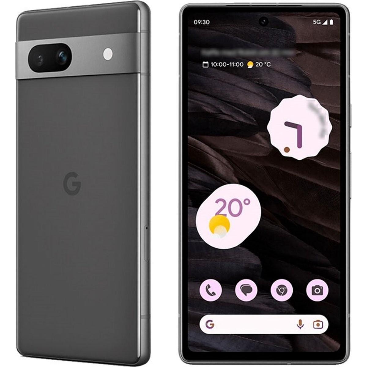 Google Pixel 7a (128 GB, Charcoal, 6.10", SIM + eSIM, 5G), Smartphone, Schwarz