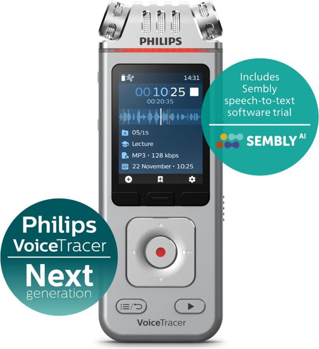 Produktbild Philips DVT4115 Digital Voice Tracer (8 GB)
