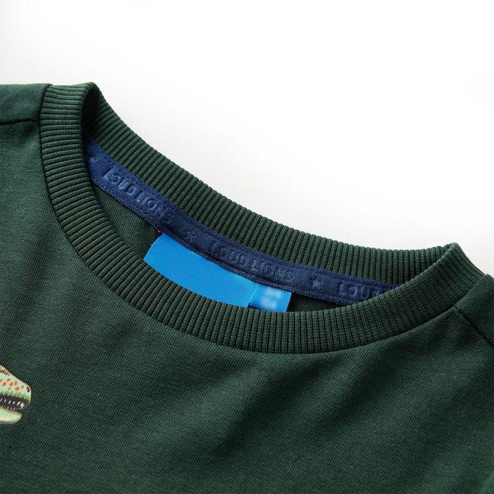 Immagine prodotto VidaXL Camicia da bambino a maniche lunghe verde scuro 92,Materiale: 100 (92)