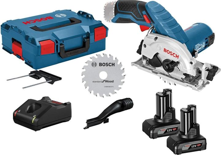 Bosch Hausgeräte Bosch Akku-Kreissäge GKS 12V-26 12 V Ø 85 mm / 2x 4,0 Ah Akku + Ladegerät inkl. Zubehör in L
