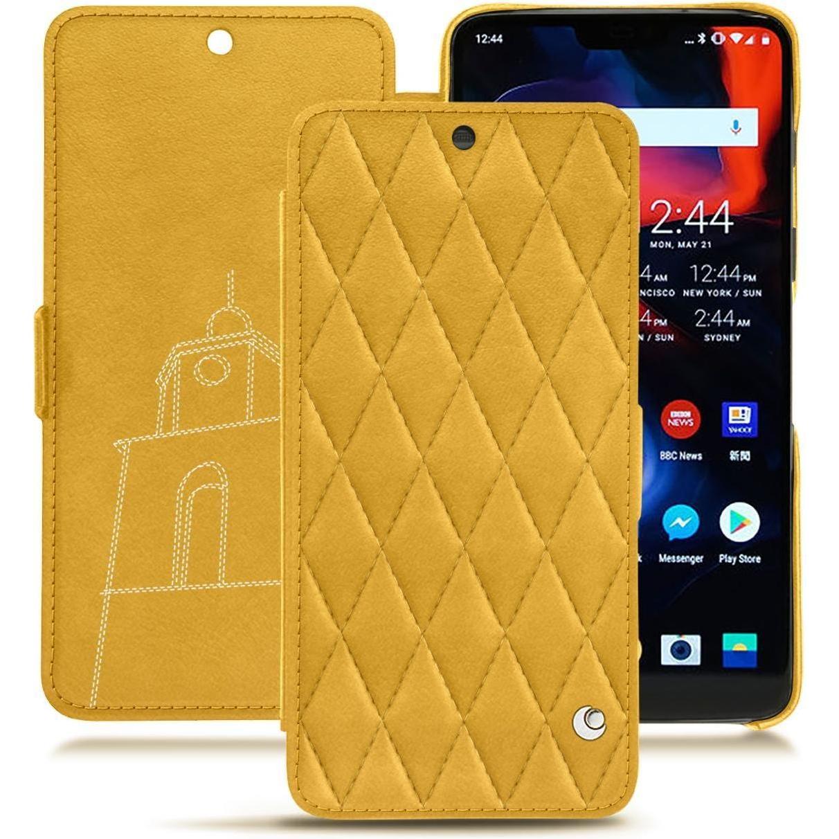 Noreve Lederschutzhülle horizontal (OnePlus 6), Smartphone Hülle, Orange
